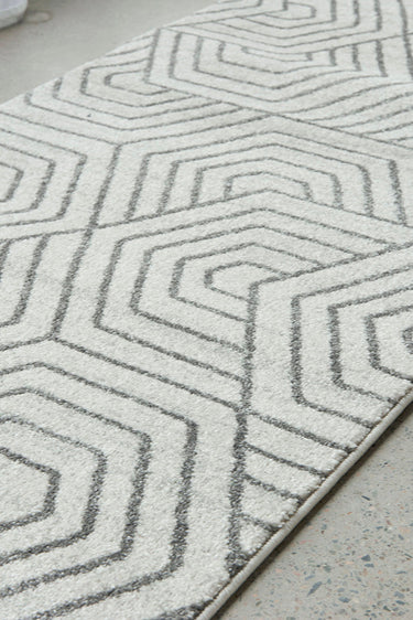 Esther Paradise Cream Grey Hallway Runner Rug